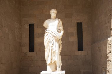 14. yüzyılın Ortaçağ palace Grand Master Kinights, St John of, Rodos, Yunanistan iç avlusu. UNESCO Dünya Miras Listesi.