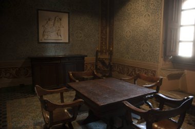 14. yüzyılın Ortaçağ palace Grand Master Kinights, St John of, Rodos, Yunanistan iç avlusu. UNESCO Dünya Miras Listesi.