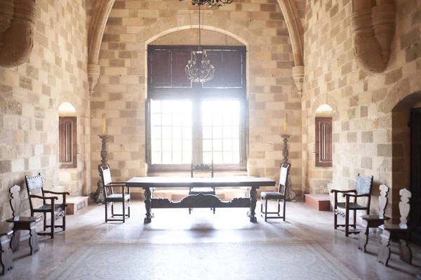 14. yüzyılın Ortaçağ palace Grand Master Kinights, St John of, Rodos, Yunanistan iç avlusu. UNESCO Dünya Miras Listesi.