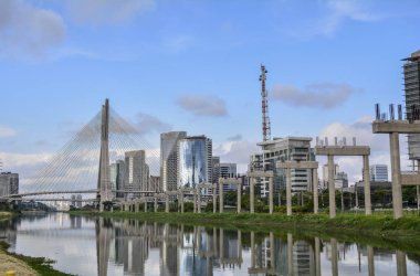 Ponte Octavio Frias de Oliveira, famous cable stayed (Ponte Estaiada) bridge at Sao Paulo