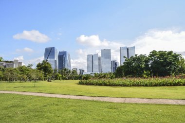 Modern binalar Sao Paulo Parque görünümünden yapmak Povo