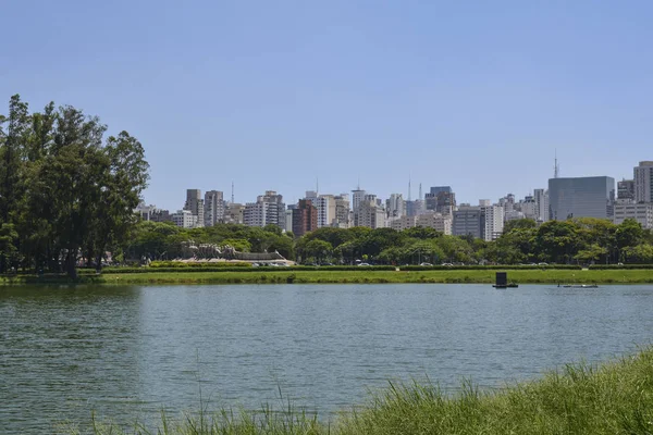 Sao Paulo skyline, view from Parque Ibirapuera park
