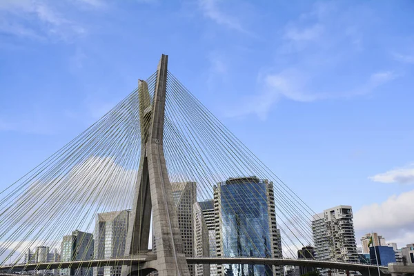 Ponte Octavio Frias de Oliveira, famous cable stayed (Ponte Estaiada) bridge at Sao Paulo