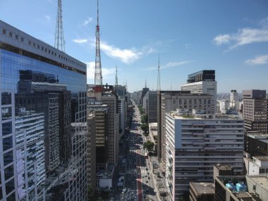 Paulista Avenue, Sao Paulo Skyline havadan görünümü