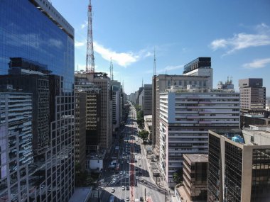 Paulista Avenue, Sao Paulo Skyline havadan görünümü