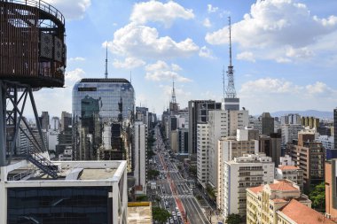 Paulista Avenue, Sao Paulo Skyline havadan görünümü