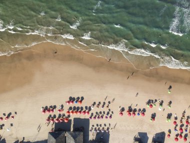 Canoa Quebrada Beach, Ceara, kuzeydoğu Brezilya havadan görünümü