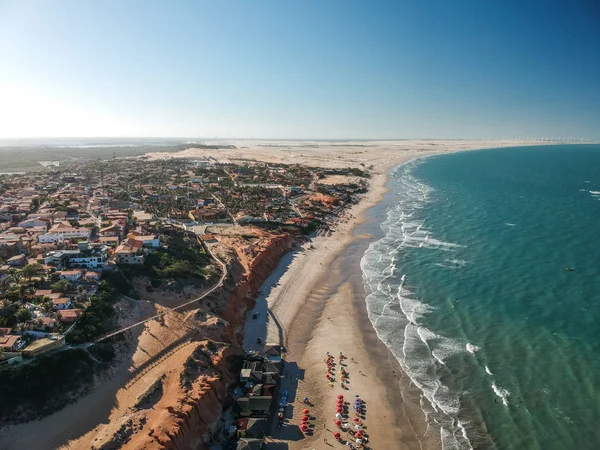 Canoa Quebrada Beach, Ceara, kuzeydoğu Brezilya havadan görünümü