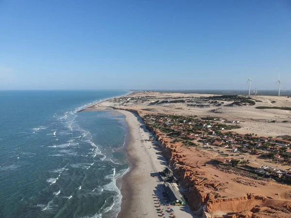 Canoa Quebrada Beach, Ceara, kuzeydoğu Brezilya havadan görünümü