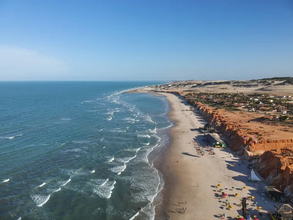 Canoa Quebrada Beach, Ceara, kuzeydoğu Brezilya havadan görünümü