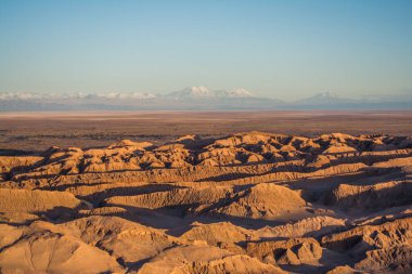 Valle de La Luna (Moon Valley) Atacama Çölü, Şili'deki manzara