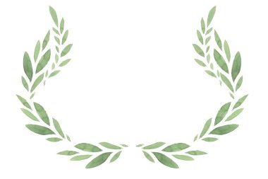 Yaprak şeklinde suluboya çerçeve