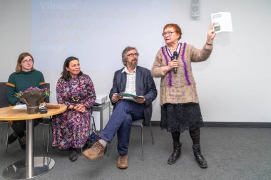 Vilnius, Litvanya - 21 Şubat 2019: Dört günlük 20 uluslararası Vilnius Kitap Fuarı Litvanya başkenti. 