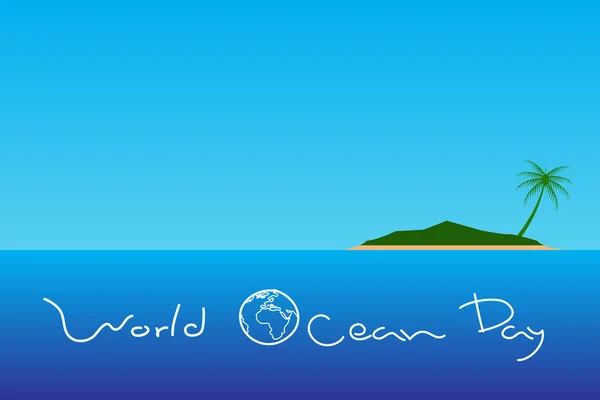 Journée Mondiale Océan Juin Tous Les Jours Sauver Terre Sauver — Image vectorielle