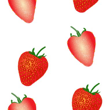 Beyaz arka planda çilek dikişsiz.
