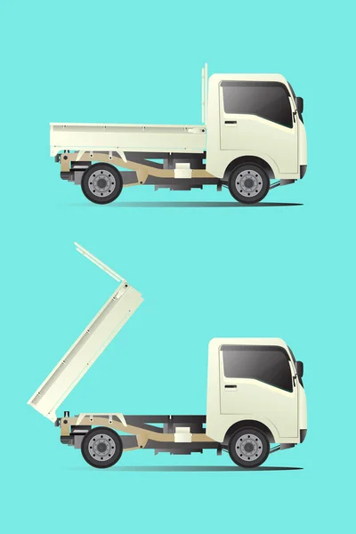 Mini Camión Vehículo Transporte Pequeño Transporte Carga Corto Plazo Creado — Vector de stock