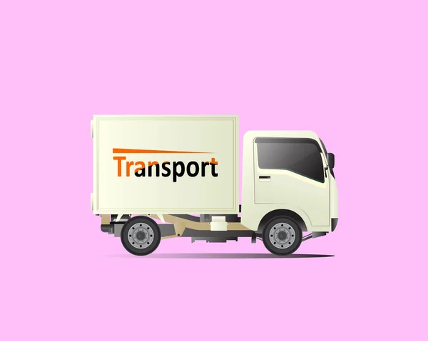 Petit Camion Transport Sur Fond Rose — Image vectorielle