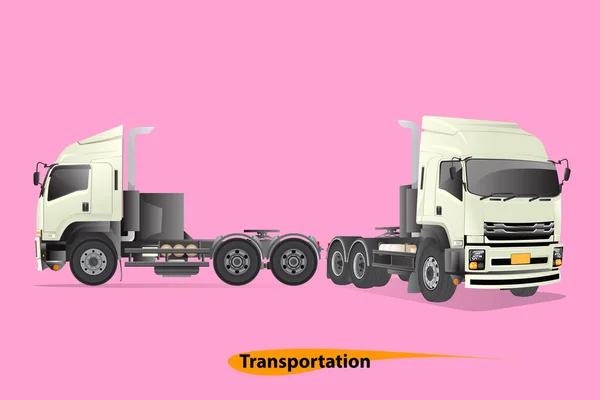 Dos Camiones Sobre Fondo Blanco Los Archivos Vectoriales Son Objetos — Vector de stock