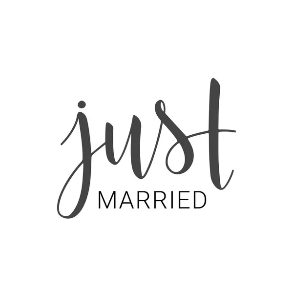 Escrito a mano de Just Married — Archivo Imágenes Vectoriales