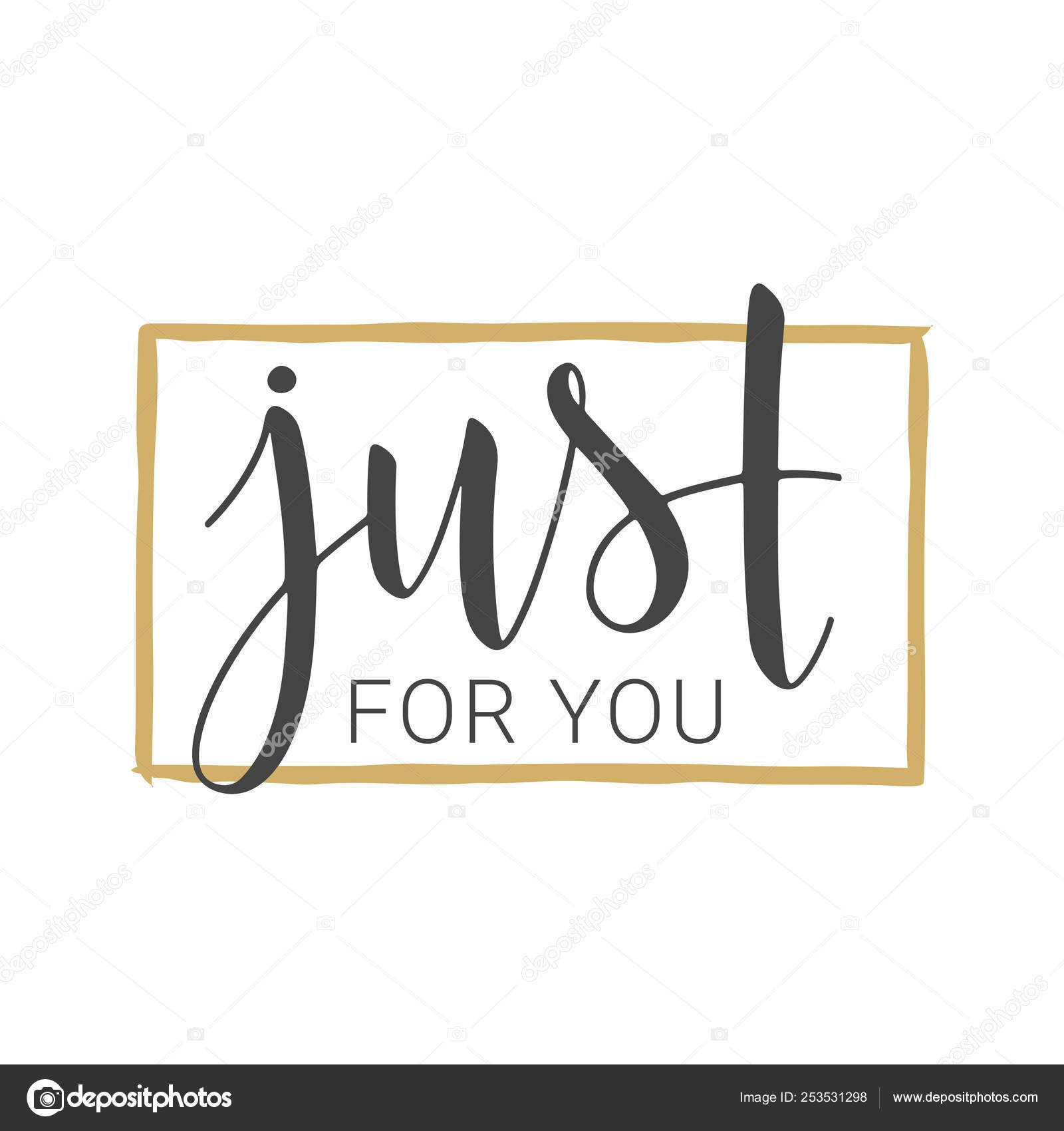 Letras manuscritas de just for you vector de stock 253531298 de kitalek