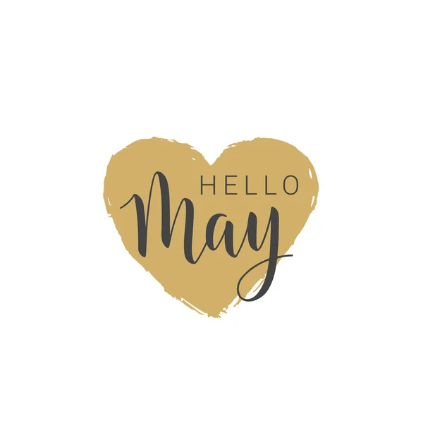 Surat tulisan tangan dari Hello May - Stok Vektor