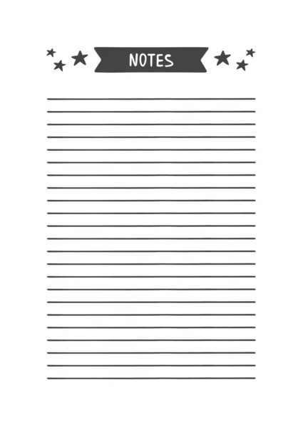 Notes. Vector Template for Agenda, Planner and Other Stationery. — Stock Vector
