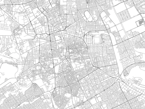 Ulicích Rijádu Mapa Města Saúdská Arábie Satelitní Pohled Ulice — Stockový vektor