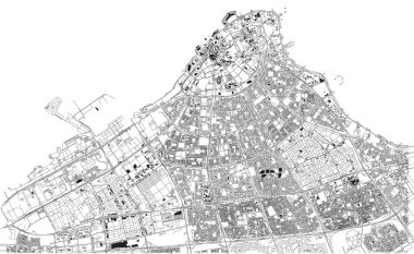 Kuwait city, şehir haritası, Başkent, Kuveyt sokaklarında. Sokak. Orta Doğu