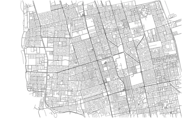 Στους Δρόμους Της Τζέντα Σαουδική Αραβία Χάρτη Της Πόλης Δορυφορική — Διανυσματικό Αρχείο