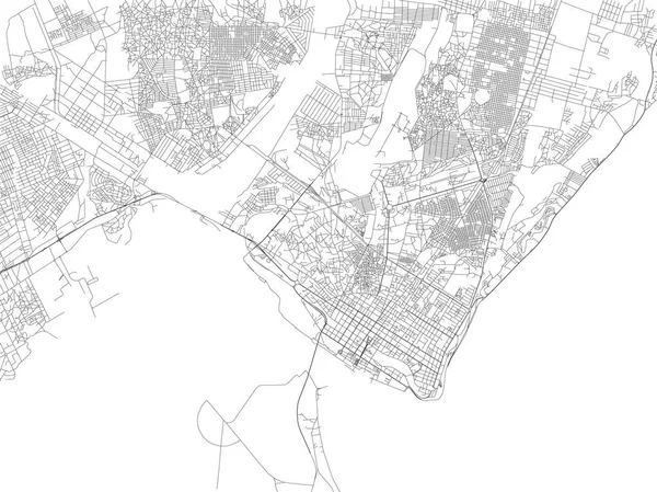 Straten Van Maputo Kaart Van Stad Hoofdstad Mozambique Straat Afrika — Stockvector