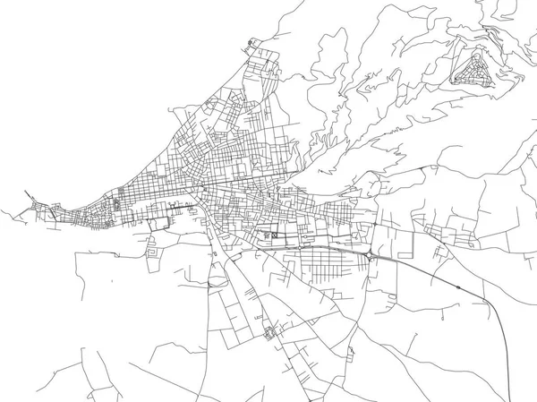 Ruas Trapani Mapa Cidade Capital Regional Sicília Itália Rua — Vetor de Stock