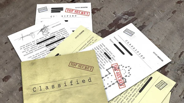 Top Secret Document Declassified Confidential Information Secret Text Non Public — Stock Photo, Image