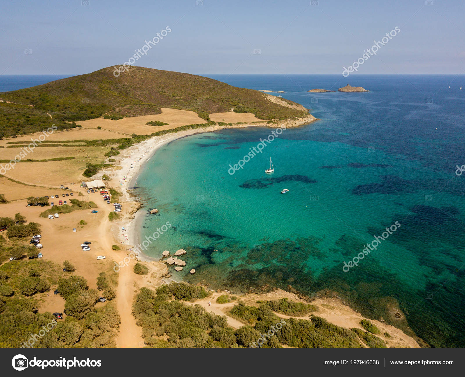 Aerial View Tamarone Beach Plage Tamarone Cap Corse