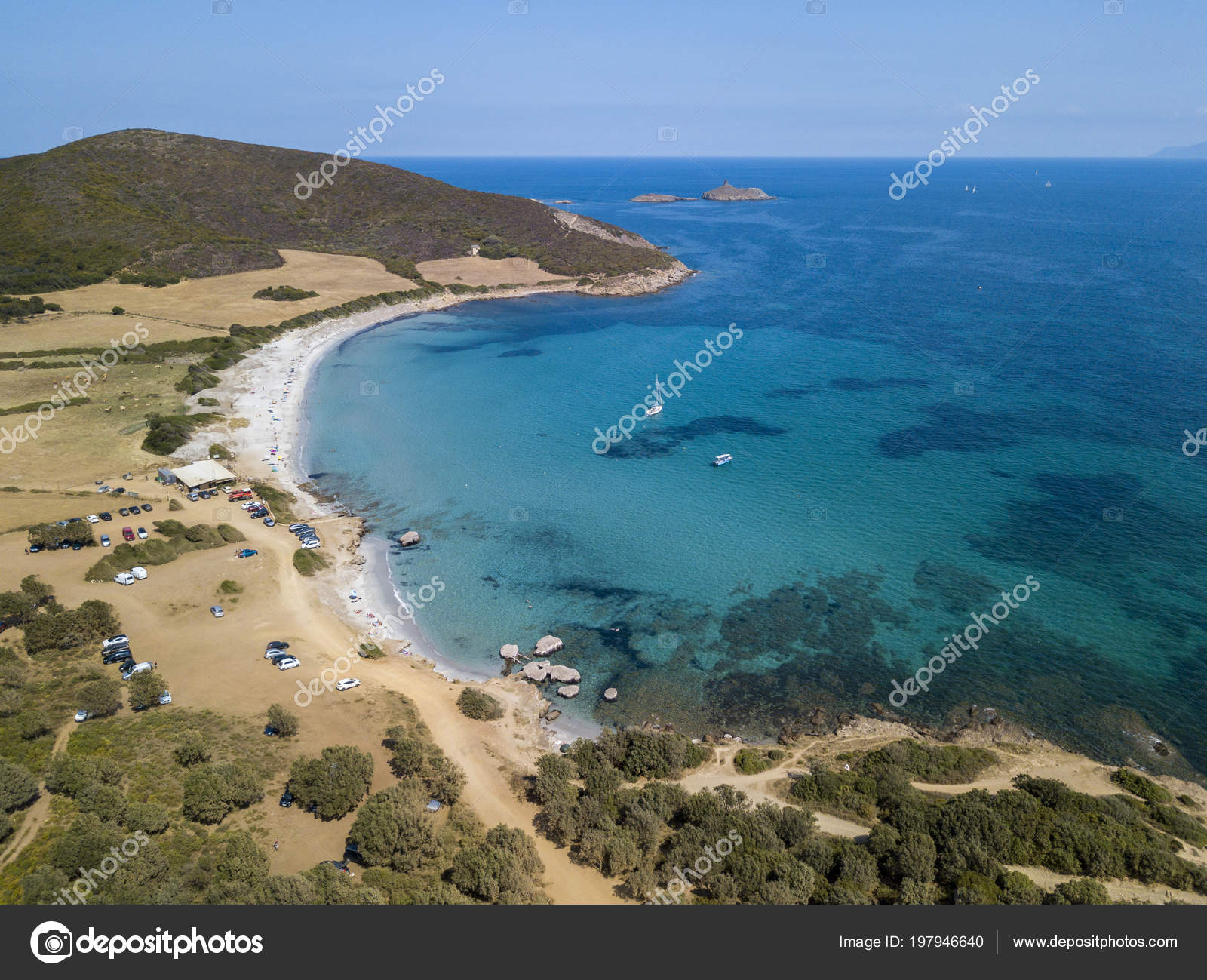 Aerial View Tamarone Beach Plage Tamarone Cap Corse