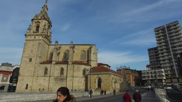 Iglesia San Antón Templo Católico Situado Casco Antiguo Bilbao 2017 — Vídeos de Stock