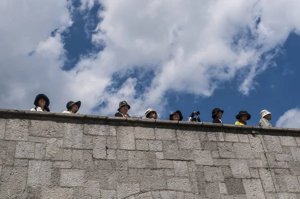 Slovenien 2018 Grupp Kinesiska Turister Som Besöker Slottet Ljubljana Ljubljanski — Stockfoto