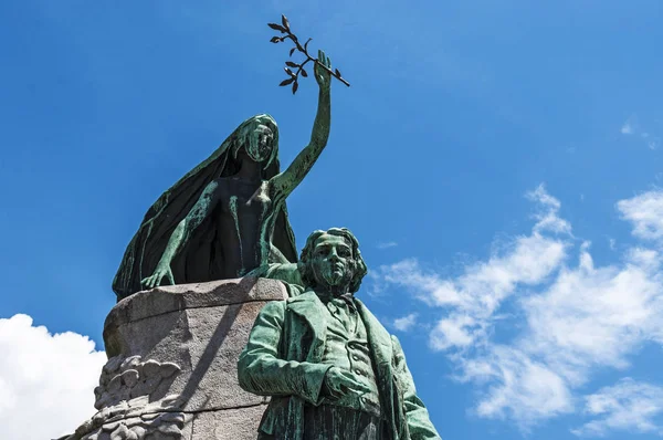 Slovenia 2018 View Preeren Monument Ljubljana Late Historicist Bronze Statue — Stock Photo, Image