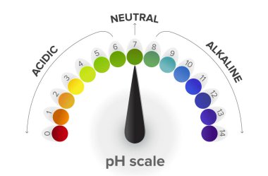 Ph ölçeği, basınç göstergesi, infographics ölçüm birimi. Alkalin için nötr için tüm belgili tanımlık merdiven--dan asit. pH asit ve sulu bir çözüm Bazlığı belirtmek için kullanılan bir Logaritmik ölçek olduğunu