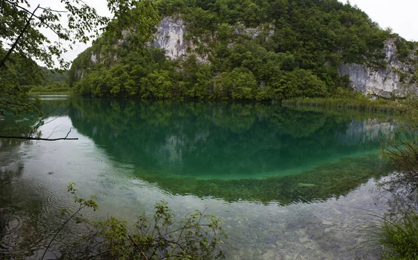 Kroatien 2018 Vegetation Och Sjön Plitvice Lakes National Park Äldsta — Stockfoto