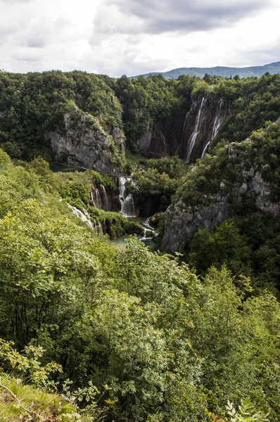 Croatia 2018 Waterfalls Plitvice Lakes National Park One Oldest Parks — Stock Photo, Image