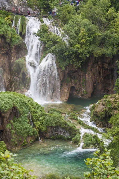 Croatia 2018 Waterfalls Plitvice Lakes National Park One Oldest Parks — Stock Photo, Image