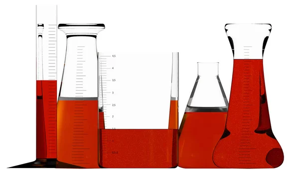 Laboratorium Chemiczne Badania Krwi Umieszczonych Pojemnikach Transfuzji Analizy Krew Renderowania — Zdjęcie stockowe