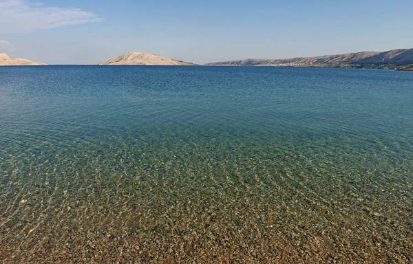 Croatia 2018 Crystal Clear Water Rucica Pebble Beach Located Barren — Stock Photo, Image