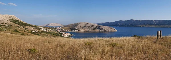 Kroatien 2018 Panoramautsikt Över Fjorden Och Byn Metajna Avlägsen Liten — Stockfoto