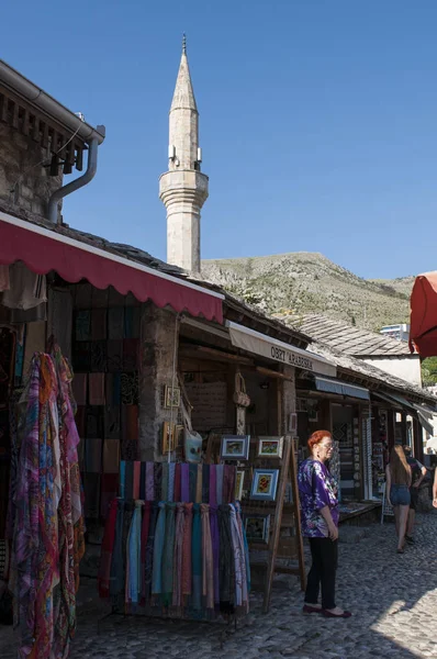 Bosna 2018 Mostar Eski Kasaba Mağazaların Hadzi Kurt Camii Veya — Stok fotoğraf