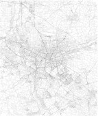 Nürnberger Karte, Satellitenbild, Schwarz-Weiß-Karte. Straßenverzeichnis und Stadtplan. Deutschland