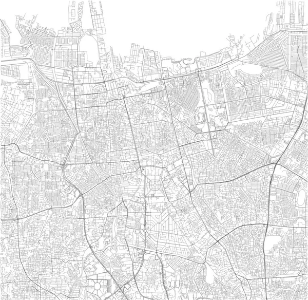 Mapa Satélite Jacarta Indonésia Ruas Cidade Diretório Ruas Mapa Cidade — Vetor de Stock