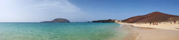 Ilhas Canárias Espanha 2018 Praia Paradisíaca Playa Las Conchas Montanha — Fotografia de Stock