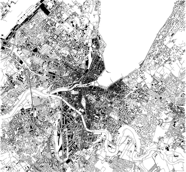 Satellite Map Geneva Switzerland City Streets Street Map City Center — Stock Photo, Image