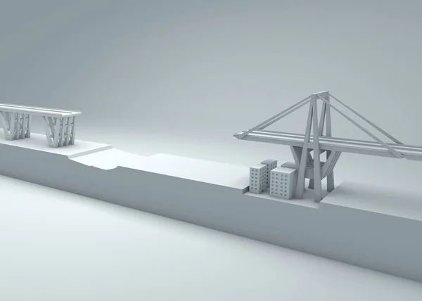 Моранді Міст Генуя Ммм Пропонують Погане Технічне Обслуговування Реконструкція Знесення — стокове фото